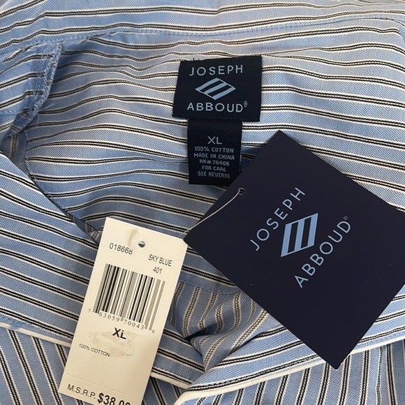 Joseph Abboud Button Up Pajama Shirt Blue And Sail Blue Wind Pants Size XL/36 - Picture 8 of 15